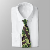 Cravate Chasseurs Motif Camo Vert (Attaché)