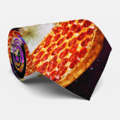 Cravate Chat à pizza de l'espace amusant (Roulé)