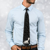 Cravate Chat blanc sur clés de piano