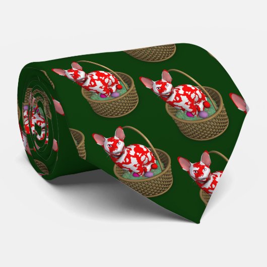 Cravate Chat Bunny de Pâques (Roulé)