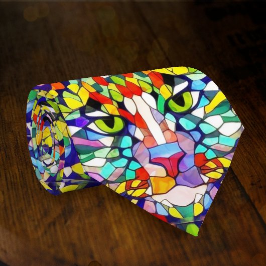 Cravate Chat carnavalesque Visage d'animal artistique sur