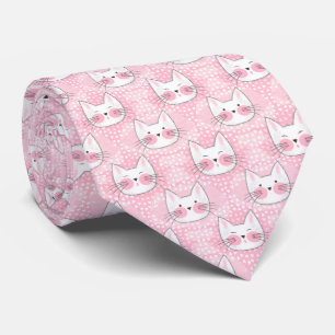 Cravate Chat-chaton à joues roses