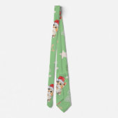 Cravate Chat chaton chaton couleur vert Père Noël Joyeux N (Dos)