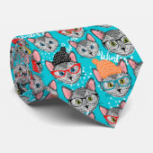 Cravate Chat dans le casquette (Roulé)