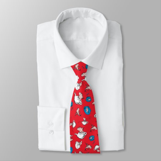 Cravate Chat Dans Le Casquette | Le Motif rouge poisson (Attaché)