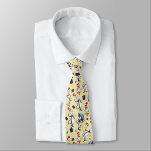 Cravate Chat Dans Le Casquette   Motif jaune