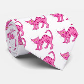 Cravate Chat de Cheshire rose, Chat de Cheshire rose, Chat (Roulé)