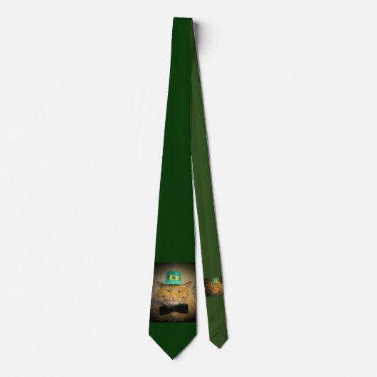 Cravate Chat de lutin en vert (Devant)