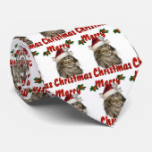 Cravate Chat de ragondin du Maine de Joyeux Noël (Roulé)