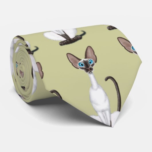Cravate Chat de Siamese (Roulé)