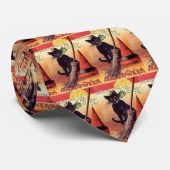 Cravate Chat d'Halloween noir vintage (Roulé)