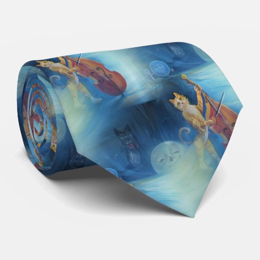 Cravate Chat et broche (Roulé)