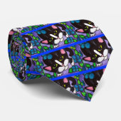Cravate Chat et fleurs (Roulé)