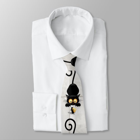 Cravate Chat et souris avec des personnages de dessin amus (Attaché)