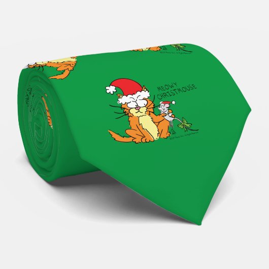 Cravate Chat Funny Noël Cartographie mignonne souris souri (Roulé)