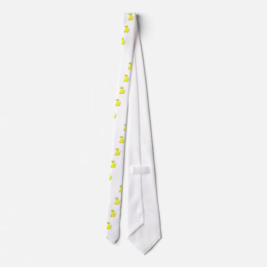 Cravate Chat gras jaune (Dos)