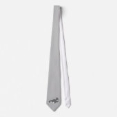 Cravate Chat gris et blanc Tuxedo (Devant)