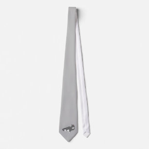 Cravate Chat gris et blanc Tuxedo