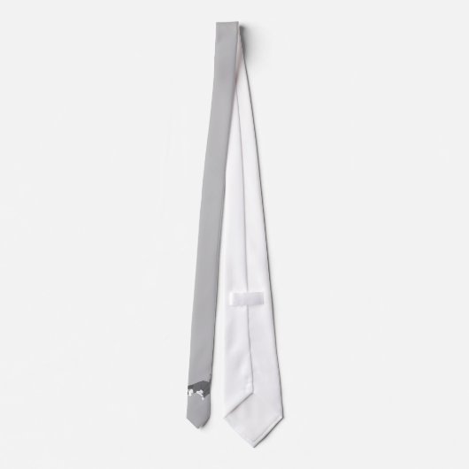 Cravate Chat gris et blanc Tuxedo (Dos)