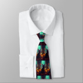 Cravate Chat Halloween Tuxedo Avec Peur Citrouille (Attaché)