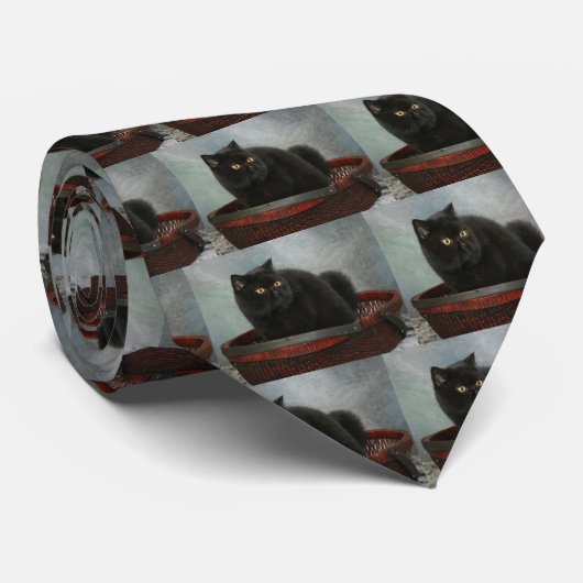 Cravate chat heureux (Roulé)