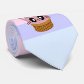 Cravate chat kawaii cône glace rayure de chat (Roulé)