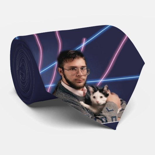 Cravate Chat laser hipster (Roulé)