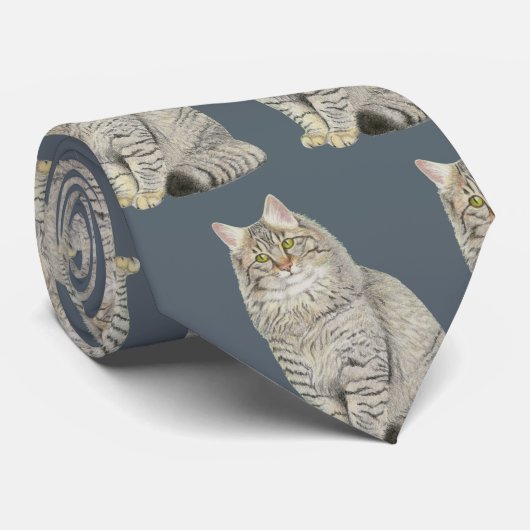 Cravate Chat Longhair Tabby (Roulé)