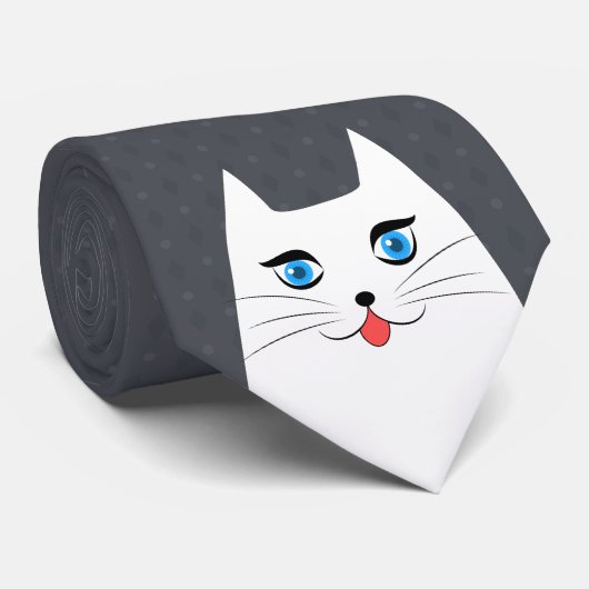 Cravate Chat mignon avec la langue collant (Roulé)