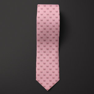 Cravate Chat mignon rose