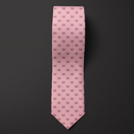 Cravate Chat mignon rose