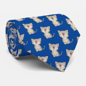 Cravate Chat Mignonne En Bleu (Roulé)