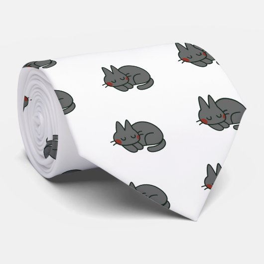 Cravate chat noir (Roulé)