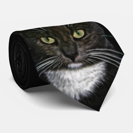 Cravate Chat noir (Roulé)