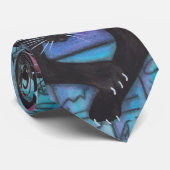 Cravate Chat noir de filasse égyptienne (Roulé)