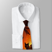 Cravate Chat noir d'Halloween (Attaché)