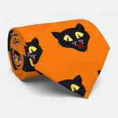 Cravate Chat noir Halloween (Roulé)