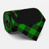 Cravate chat noir | Meowy Christmas | Plaid de la garland  (Roulé)