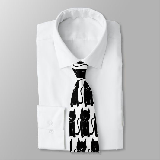 Cravate Chat noir mignon (Attaché)