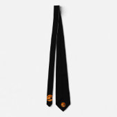 Cravate Chat noir sous la lune orange (Dos)
