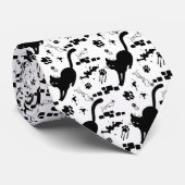 Cravate Chat noir sur la rue (Roulé)