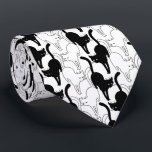 Cravate Chat noir vendredi<br><div class="desc">Motif sans couture avec les images blanches d'ensemble de l'chats sur un arrière - plan noir.</div>