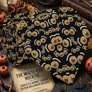 Cravate Chat Peureux Motif Yeux de Halloween Boo