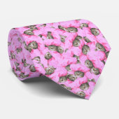 Cravate Chat rose Funny personnalisé (Roulé)