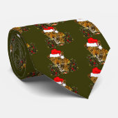 Cravate Chat sauvage de Noël (Roulé)