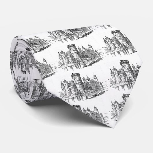 Cravate Château médiéval (Roulé)
