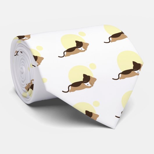 Cravate Chaton couchant (Roulé)
