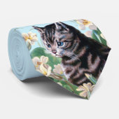 Cravate Chaton mignon - art vintage de chat (Roulé)