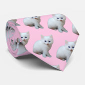 Cravate Chatons blancs (Roulé)