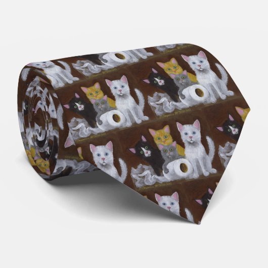 Cravate Chatons Joueurs (Roulé)